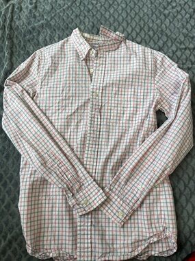Men's Casual Pink and White Checked Button-Down Shirt Jack Spade New York